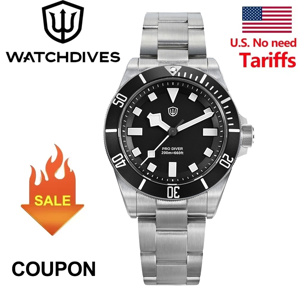 Diver Watch 300M - Watchdives WD1969 プロウォッチ VH31 スイープ秒ステンレススチールクォーツムーブメント時計サファイア 200
