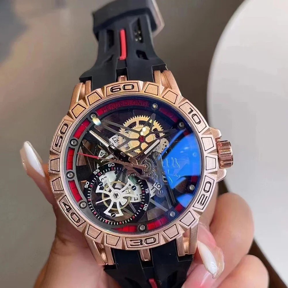 Luxury Watch With Rubber Strap - 3D クォーツ時計メンズ高級クリエイティブ AAA クール 49 ミリメートルビッグダイヤルラバーストラップ防水オリジナル腕時計時計レロジオ