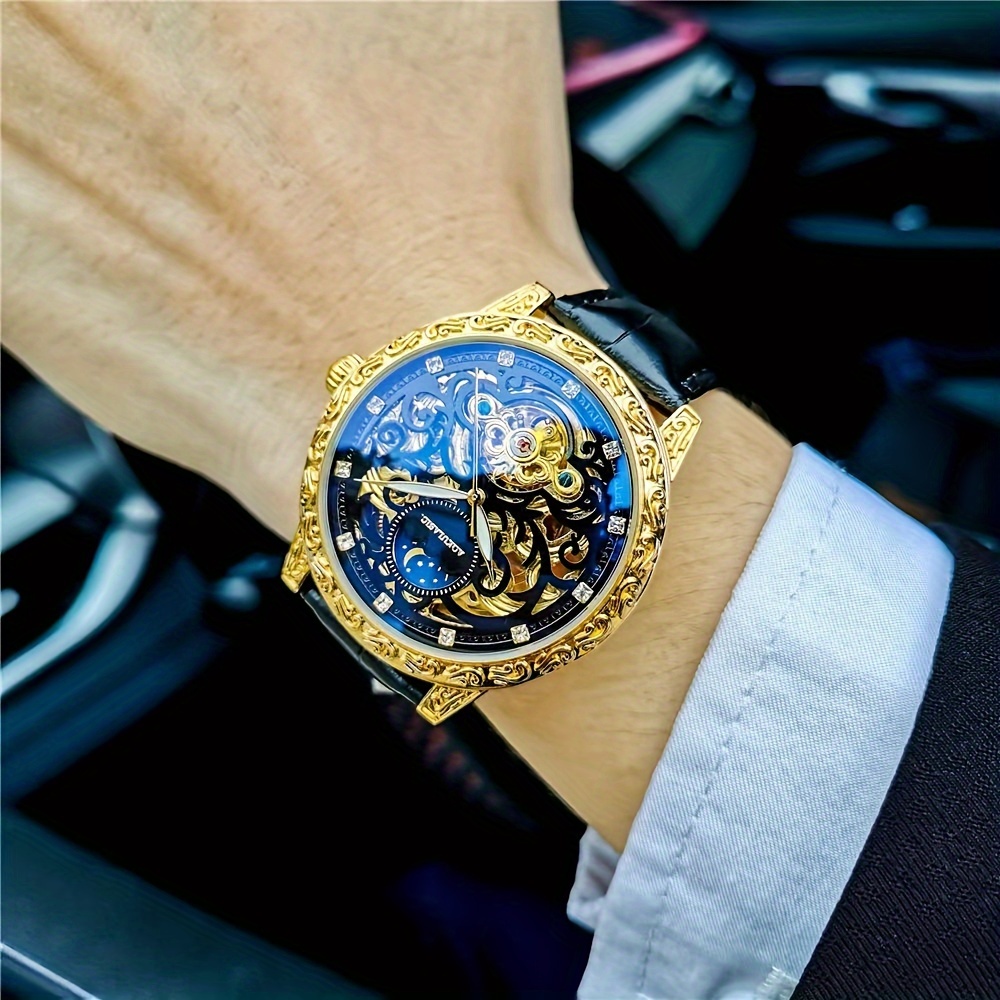 Luxury Watch Name Brands - 高級感のあるスタイリッシュで人気のあるメンズ機械式時計、スケルトンデザイン、ビジネスやカジュアルな服装にもおしゃれ、ハンサムで豪華、有名ブランド名が刻印された、彼への最高の贈り物、ヨーロッパ、アメリカ、日本、韓国スタイル