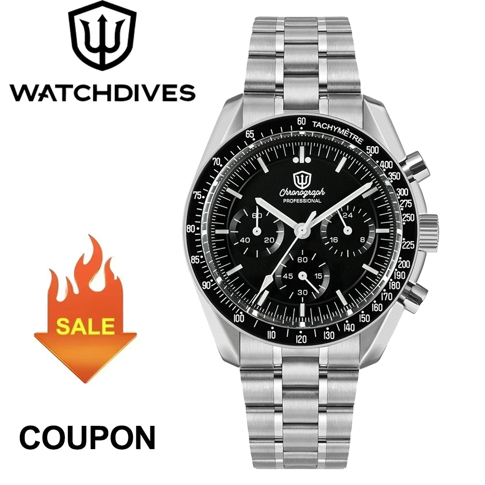 Diver Watch 300M - Watchdives WD1860 40mm ダイブウォッチ VK63 クロノグラフ