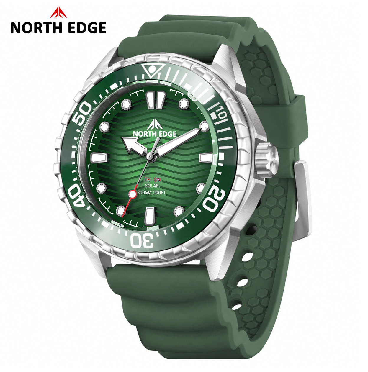 Diver Watch 300M - NORTH EDGE 2026 新型TRITONソーラー式ダイブウォッチ メンズ ラグジュアリークォーツウォッチ