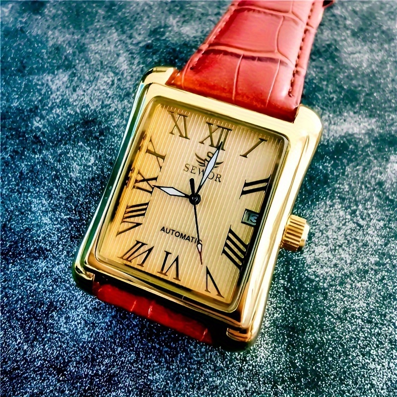 Luxury Watch Name Brands - ライトラグジュアリーパンクスタイルのメンズスクエアウォッチ、中空デザインの機械式時計、ファッショナブルでカジュアルなビジネス向けスタイリッシュなニッチブランド腕時計、ギフトの第一選択、電池不要。