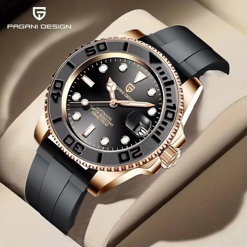 Luxury Watch With Rubber Strap - パガーニ デザイン V3 40MM メンズ機械式腕時計 サファイア