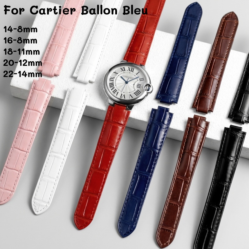 Cartier Watch Tank - 革製腕時計ストラップ ダブルコンベックスラグ カルティエ バロンブルー＆タンクキーフィット メンズ レディース