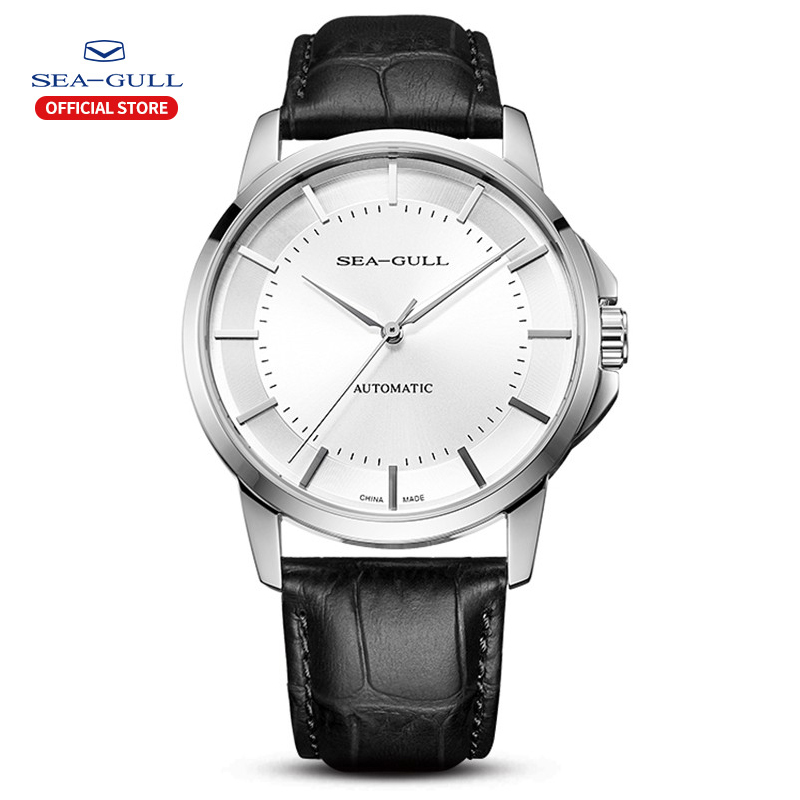 Seiko Watch Presage - Seagull-男性用自動機械式時計,シンプルなビジネスベルト,防水,サファイア,819.12.6066,新品