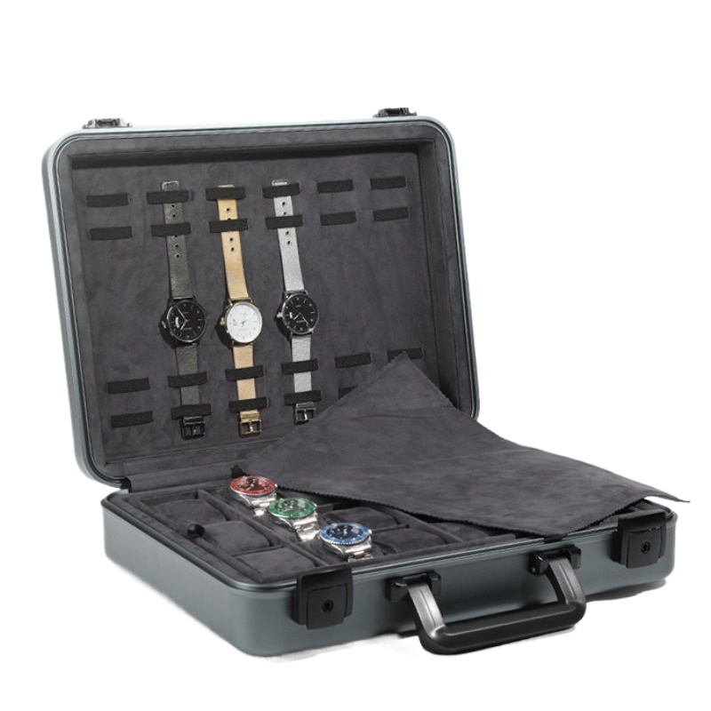 Luxury Watch Travel Case - 高級アルミ製時計ボックス,ロック付き収納バッグ,トラベルケース,陳列ボックス,ギフト