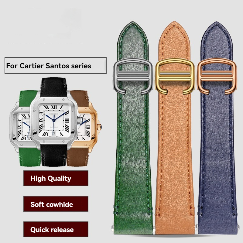 Cartier Watch Tank - 19 ミリメートル 21 ミリメートル革時計バンドカルティエサントス用クイックリリース新しい時計ストラップ WSSA0009 WSSA0010