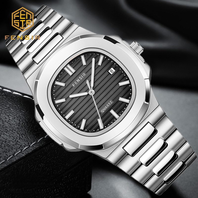 Luxury Watch Name Brands - 男性向けの定番ブランド腕時計、小さな四角いカレンダー付きクォーツ時計、スタイリッシュで高級感のある腕時計、軽量高級メンズ腕時計、韓国風カジュアル腕時計、若い男性や学生向け、彼への最高の贈り物。
