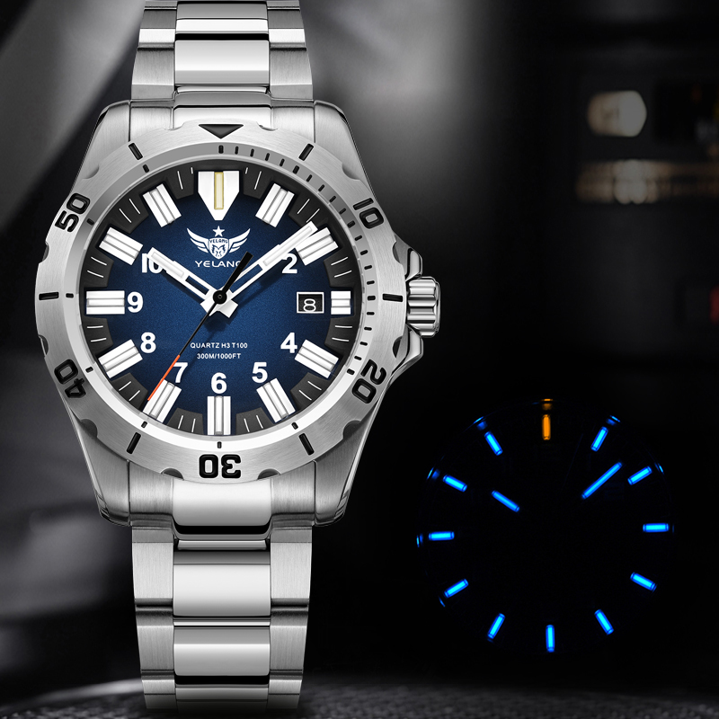 Diver Watch 300M - YELANG V1036 42 ミリメートルメンズクォーツ時計発光 10 年リチウムムーブメント回転ダイヤル