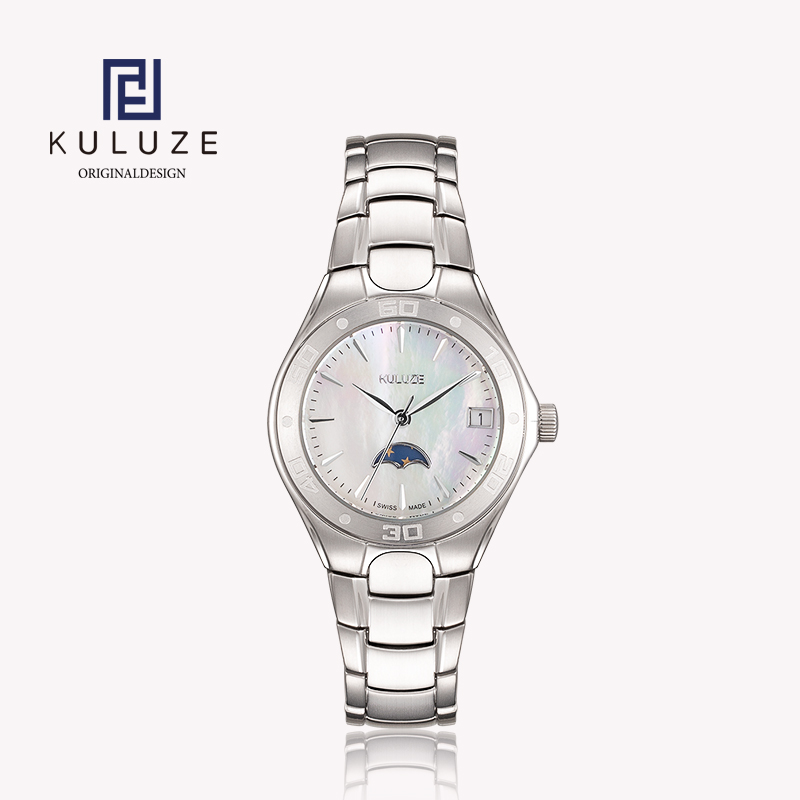 Luxury Watch Index - Kuluze-女性用チタン時計,セラミックスイノダルウォッチ,クォーツ,動き,月,高級ブランド,ファッション,708