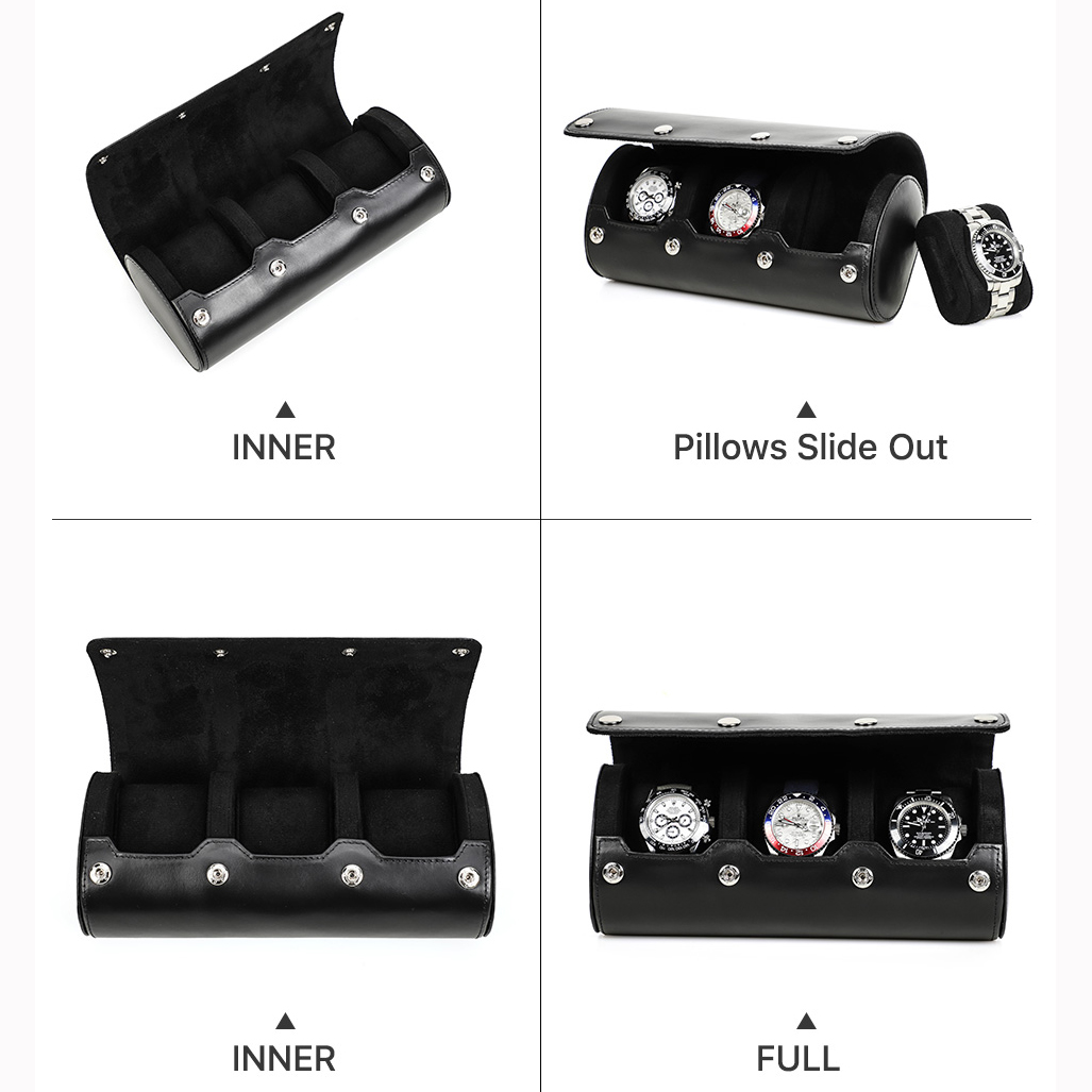 連絡先の家族-男性用本革時計ロールボックス、ポータブル腕時計 - Luxury Watch Travel Case のレビューと価格