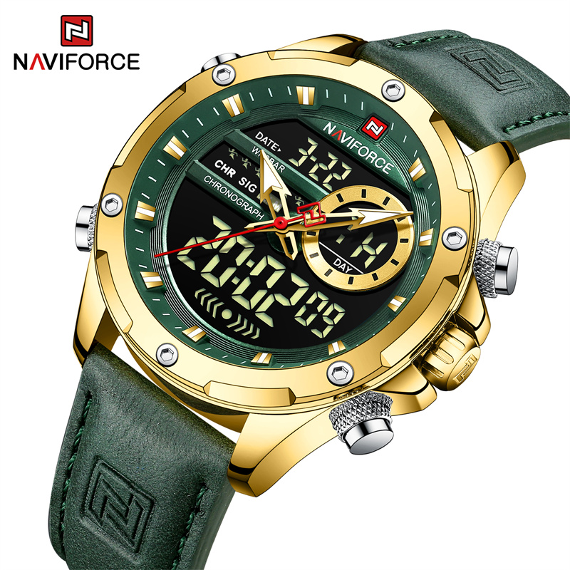 Naviforce-男性用デジタルムーブメント付き腕時計,カ - Luxury Watch Holder For Men のレビューと価格