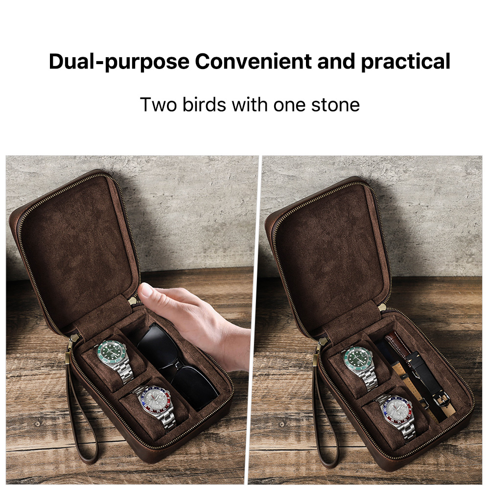 本革のトラベルケース,ソフトライニング付きサングラスボックス - Luxury Watch Travel Case のレビューと価格