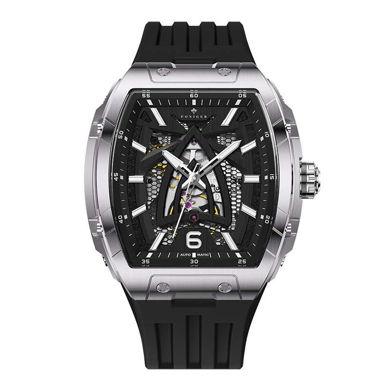 PONIGER 男性自動腕時計 44 ミリメートル高級トノー - Luxury Watch Rubber Strap のレビューと価格
