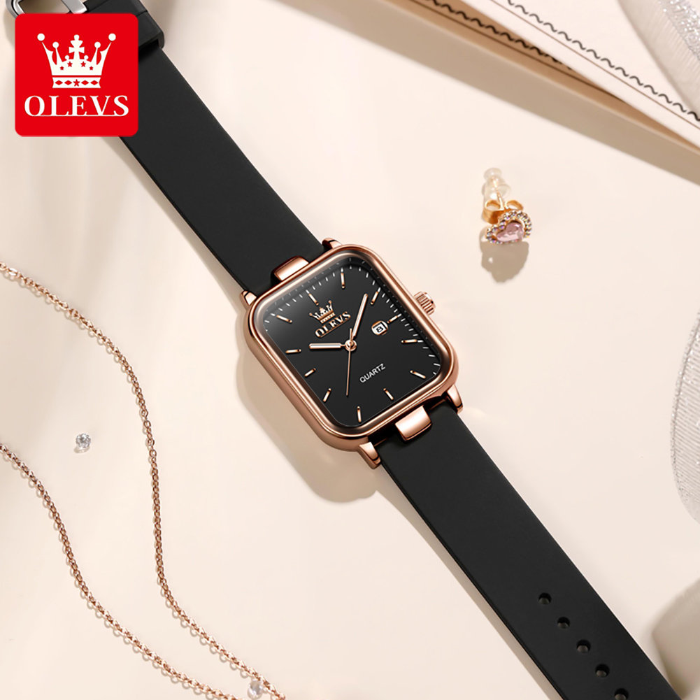 OLEVS 高級腕時計女性用長方形ダイヤル防水カレンダー高品 - Ladies Luxury Watch のレビューと価格