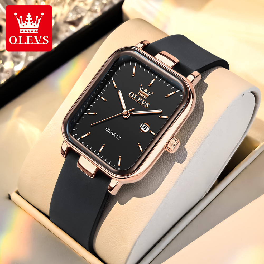 OLEVS 高級腕時計女性用長方形ダイヤル防水カレンダー高品 - Ladies Luxury Watch のレビューと価格
