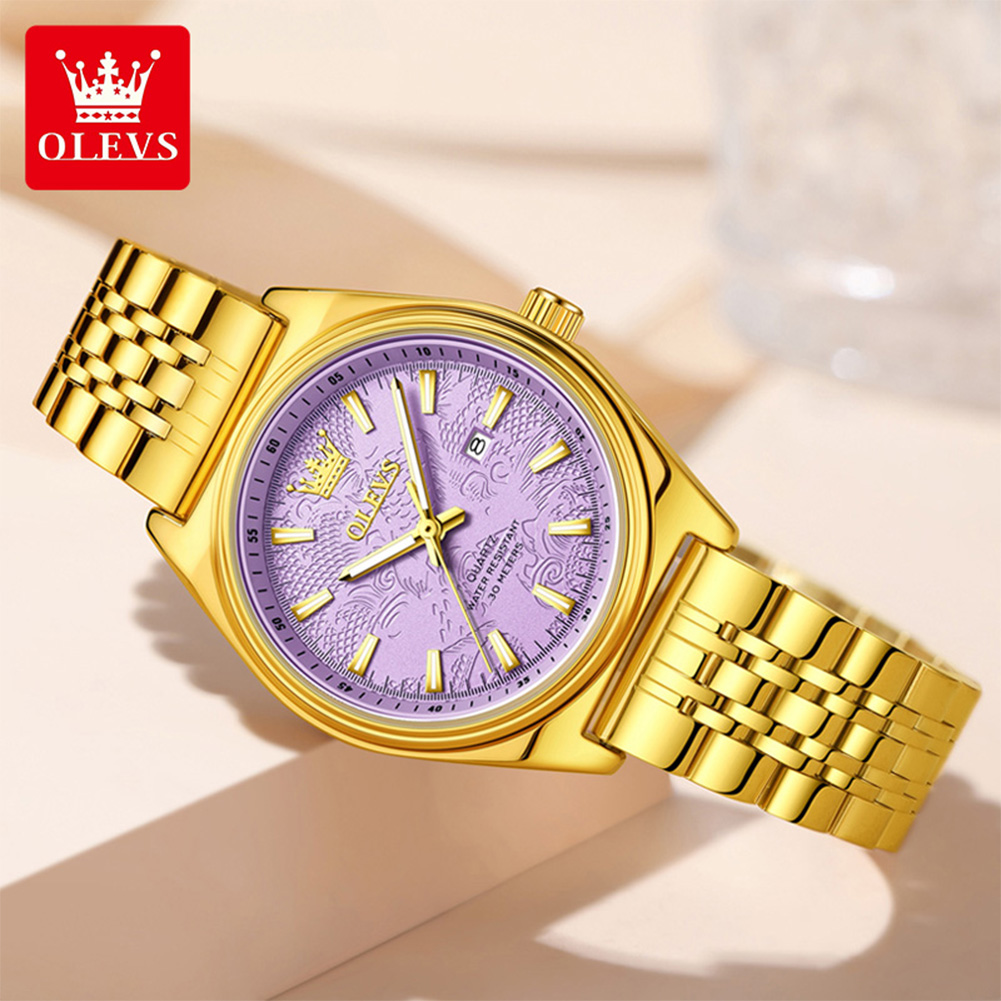 OLEVS ブランドの高級ゴールド腕時計女性用発光防水日付レ - Luxury Watch Index のレビューと価格
