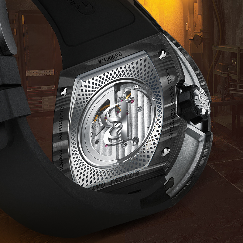 BONEST GATTI メンズ機械式時計 トノー型カーボン - Luxury Watch With Rubber Strap のレビューと価格