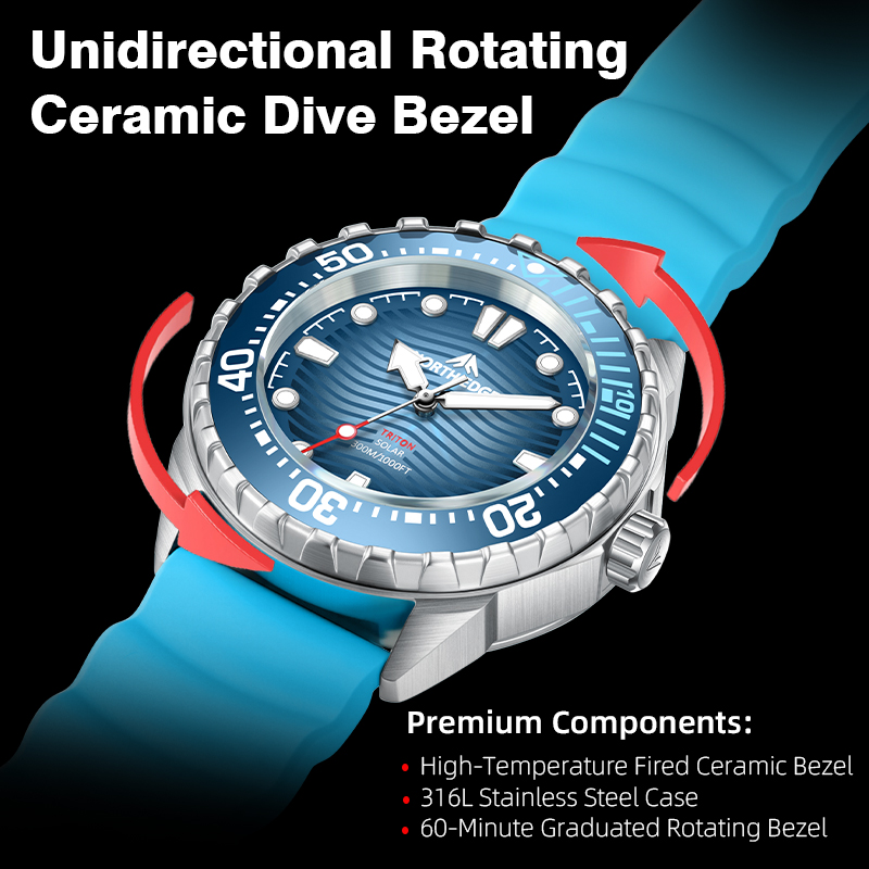 ノースエッジトリトンソーラーパワーダイビングウォッチ男性用高 - Diver Watch 300M のレビューと価格