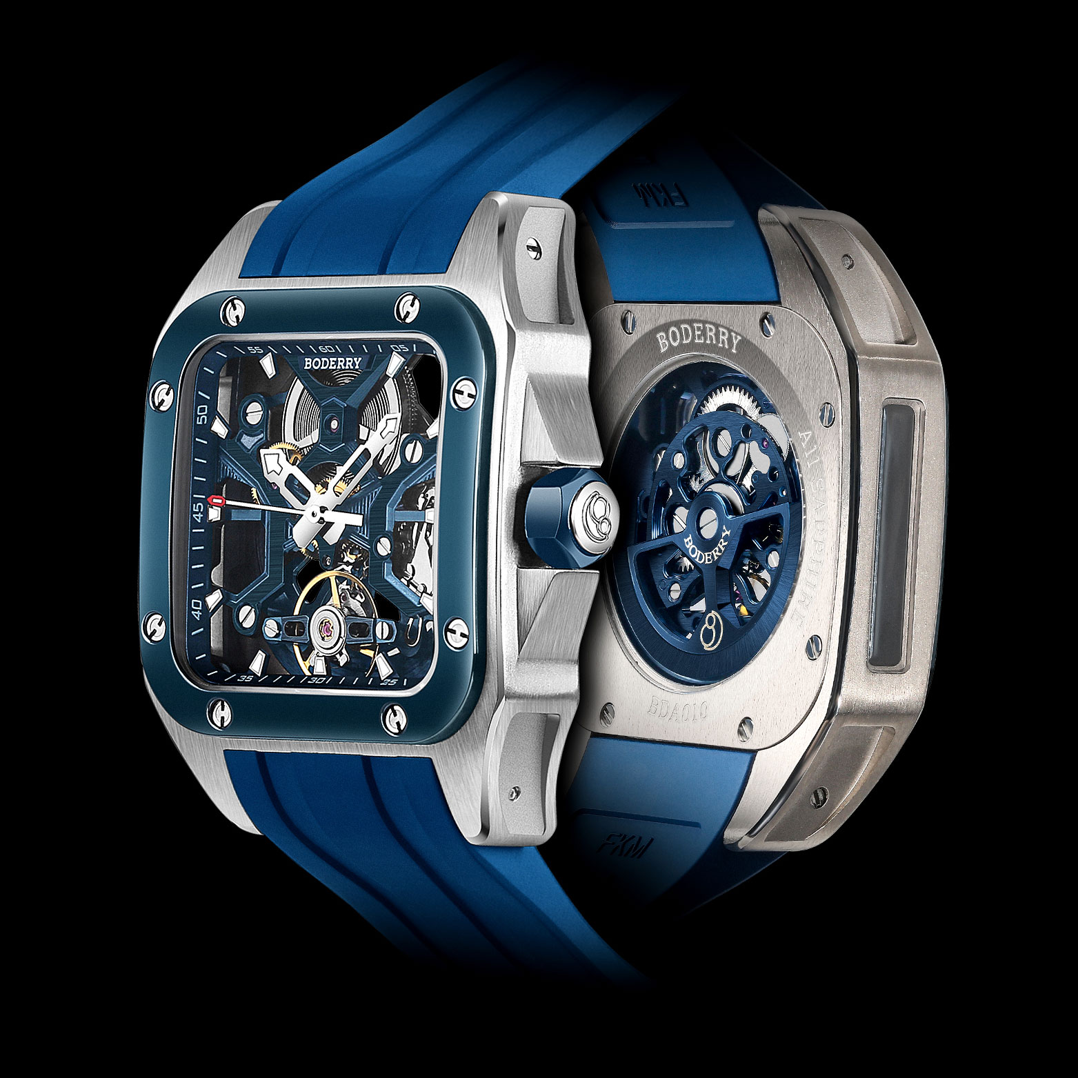 男性用スクエアチタンウォッチ,自動機械式ストーム,ラグジュア - Luxury Watch With Rubber Strap のレビューと価格