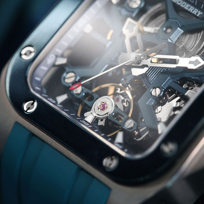 男性用スクエアチタンウォッチ,自動機械式ストーム,ラグジュア - Luxury Watch With Rubber Strap のレビューと価格
