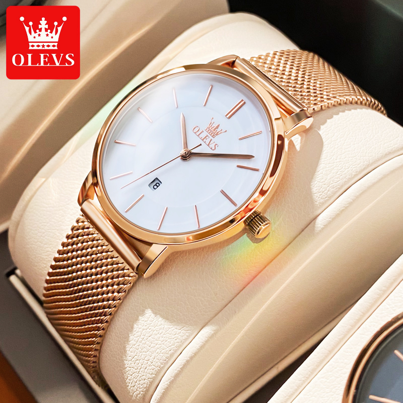 Olevs-レディースウォッチ,クォーツ,耐水性,ステンレス - Luxury Watch Travel Case のレビューと価格