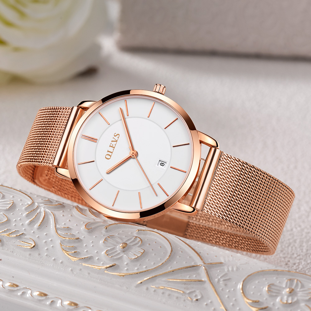 Olevs-レディースウォッチ,クォーツ,耐水性,ステンレス - Luxury Watch Travel Case のレビューと価格