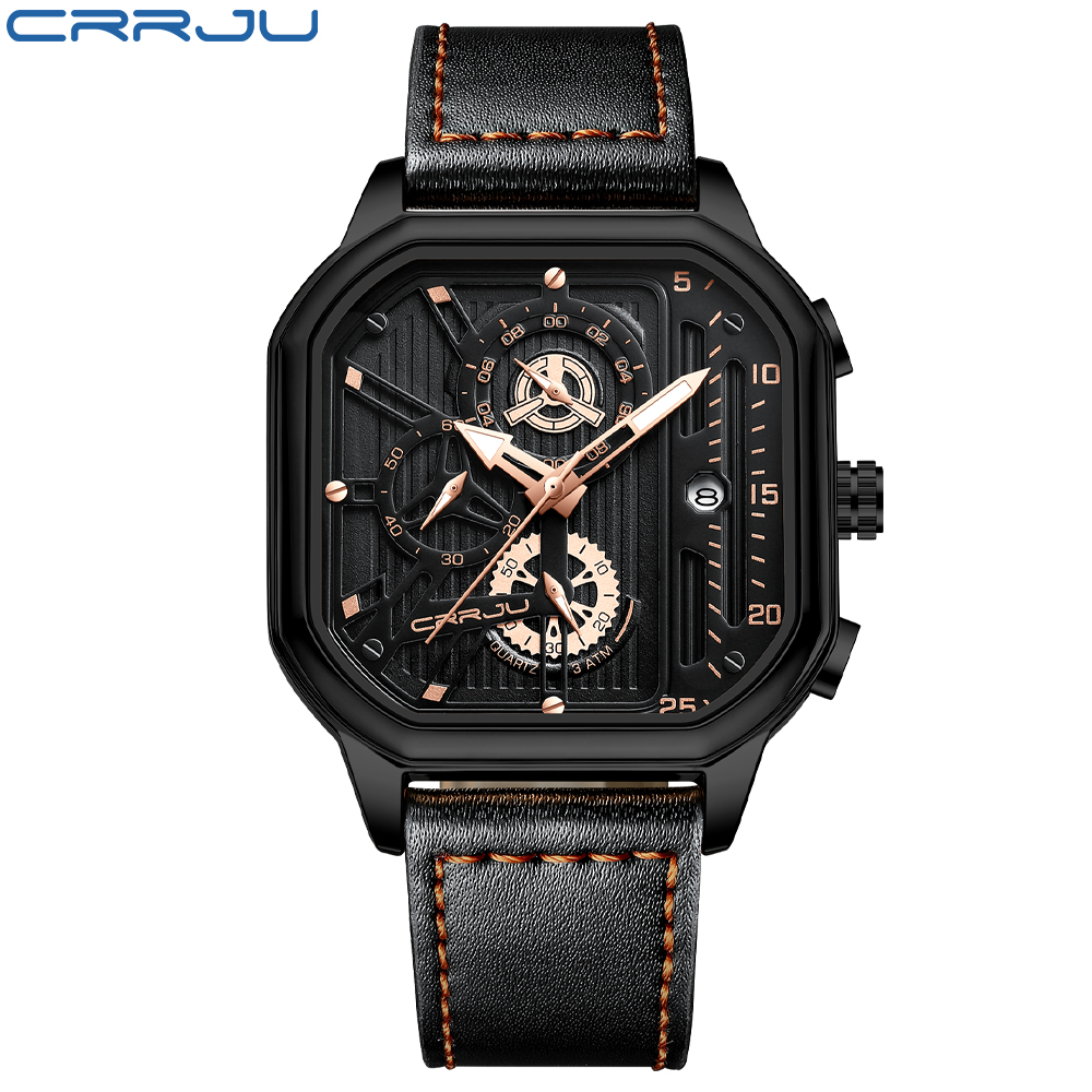 Crrju-高級ミリタリーレザーウォッチ,ブランド,クォーツ - Luxury Watch Holder For Men のレビューと価格