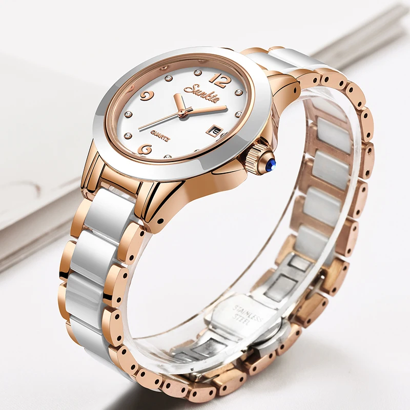 Sunkta ファッションカジュアルクォーツ女性腕時計エレガ - Ladies Luxury Watch のレビューと価格