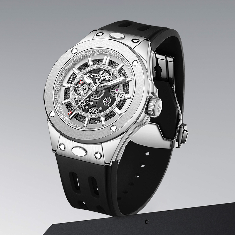 HANBORO メンズ自動腕時計高級 42 ミリメートル機械 - Luxury Watch Rubber Strap のレビューと価格