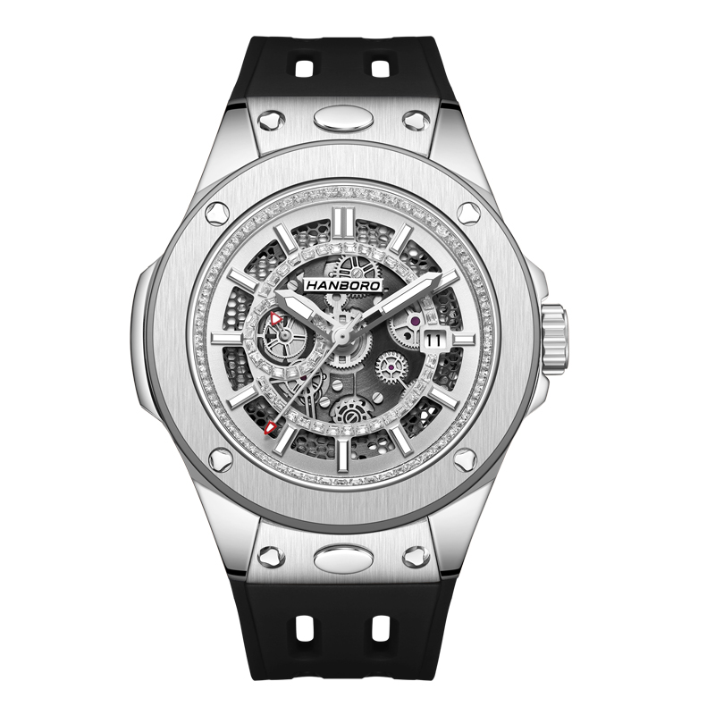 HANBORO メンズ自動腕時計高級 42 ミリメートル機械 - Luxury Watch Rubber Strap のレビューと価格