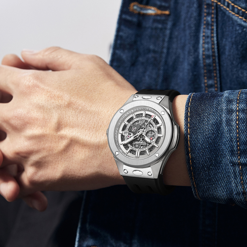HANBORO メンズ自動腕時計高級 42 ミリメートル機械 - Luxury Watch Rubber Strap のレビューと価格