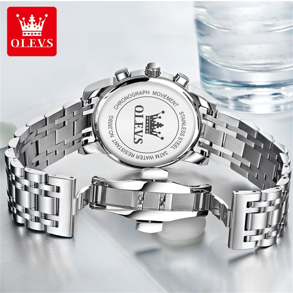 OLEVS 人気のメンズ腕時計ステンレススチールブラックムー - Luxury Watch Index のレビューと価格