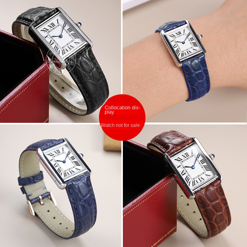 男性と女性のためのアリゲーターレザーストラップ,クロコダイル - Cartier Watch Tank のレビューと価格