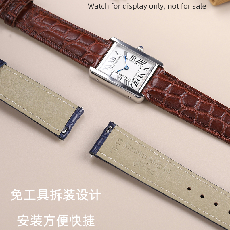 男性と女性のためのアリゲーターレザーストラップ,クロコダイル - Cartier Watch Tank のレビューと価格