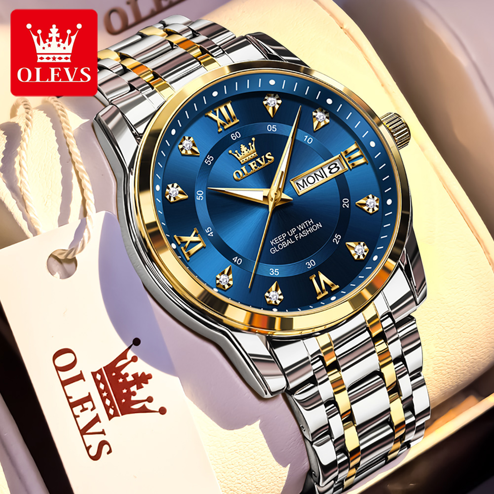 OLEVS ブランドファッションメンズ腕時計ステンレス鋼防水 - Luxury Watch Deals のレビューと価格