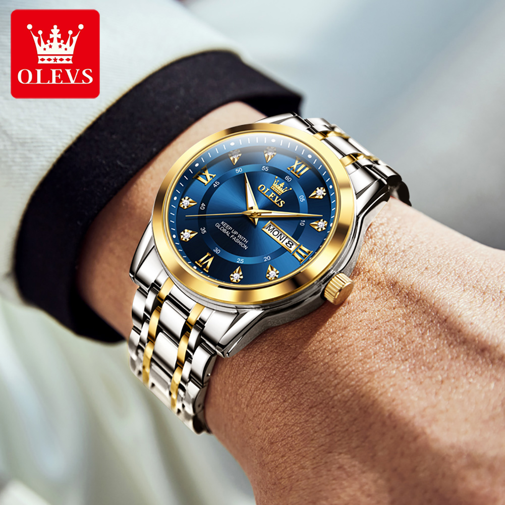 OLEVS ブランドファッションメンズ腕時計ステンレス鋼防水 - Luxury Watch Deals のレビューと価格
