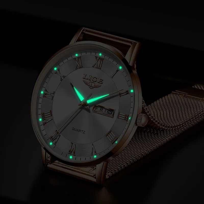 LIGE ファッション女性腕時計トップブランドの高級超薄型メ - Luxury Watch Index のレビューと価格