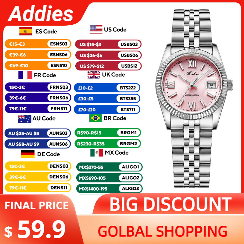 Addies 高級女性腕時計サファイアクリスタルステンレス鋼 - Luxury Watch Travel Case のレビューと価格