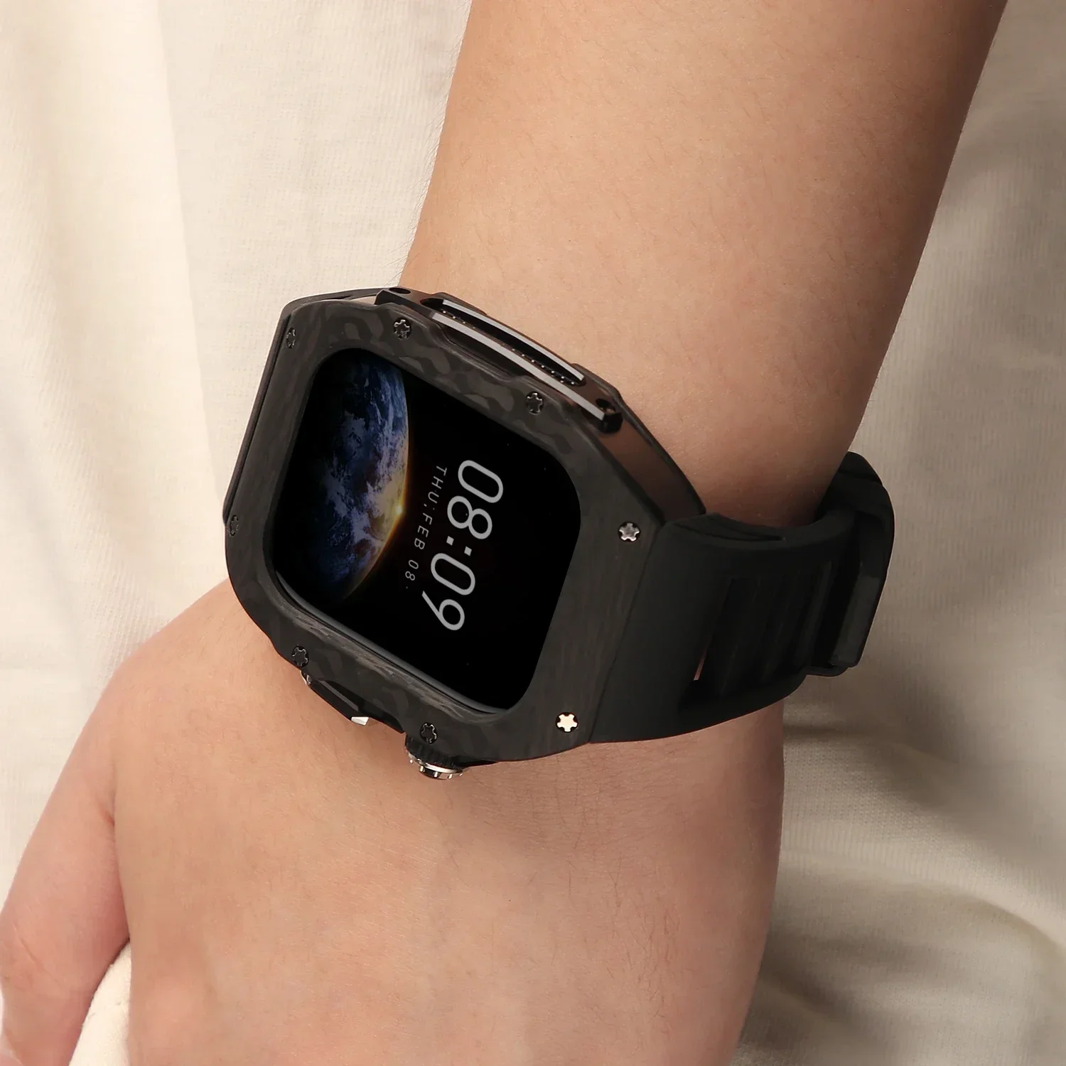 Apple Watch S11 10 42 46mm用カーボ - Luxury Watch With Rubber Strap のレビューと価格