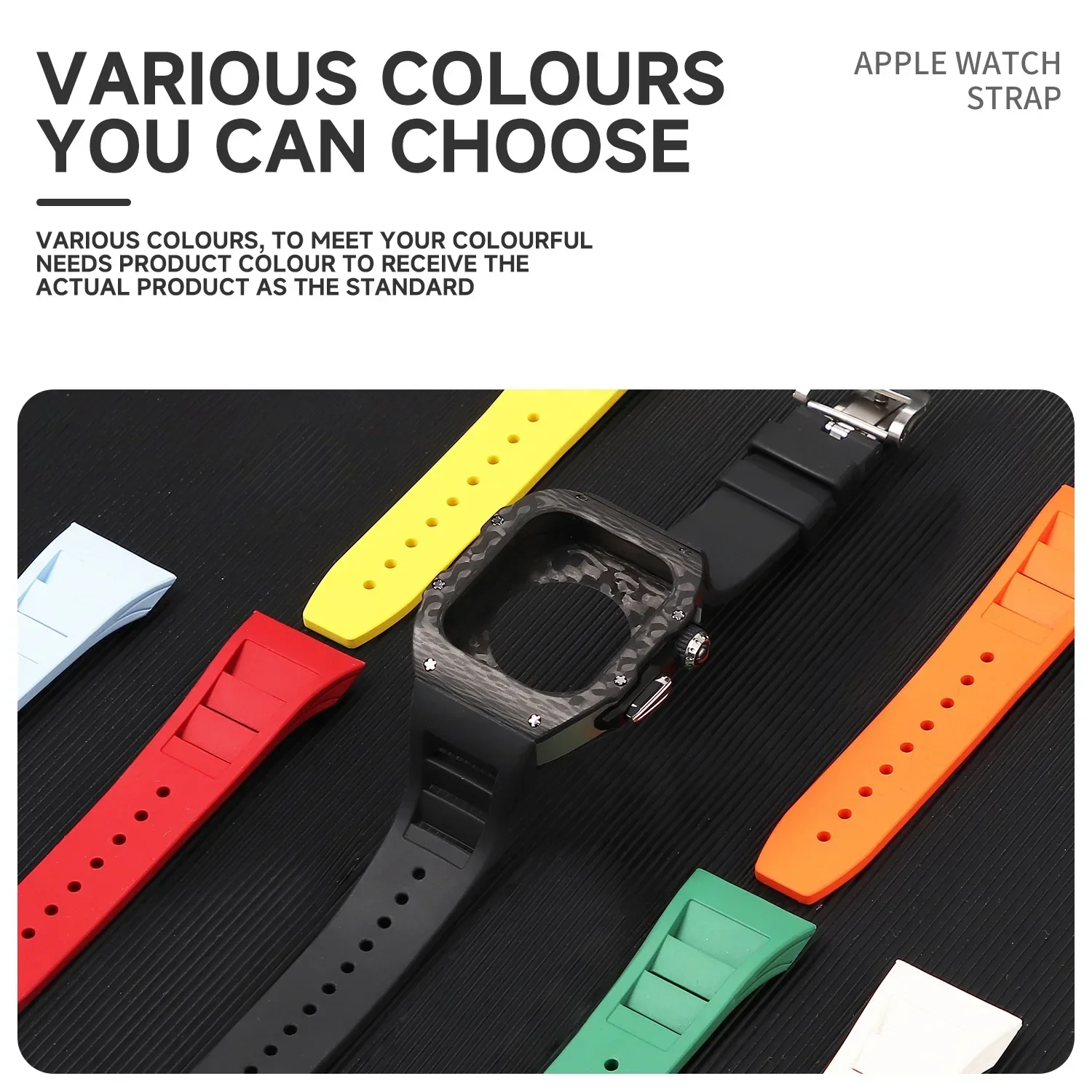 Apple Watch S11 10 42 46mm用カーボ - Luxury Watch With Rubber Strap のレビューと価格