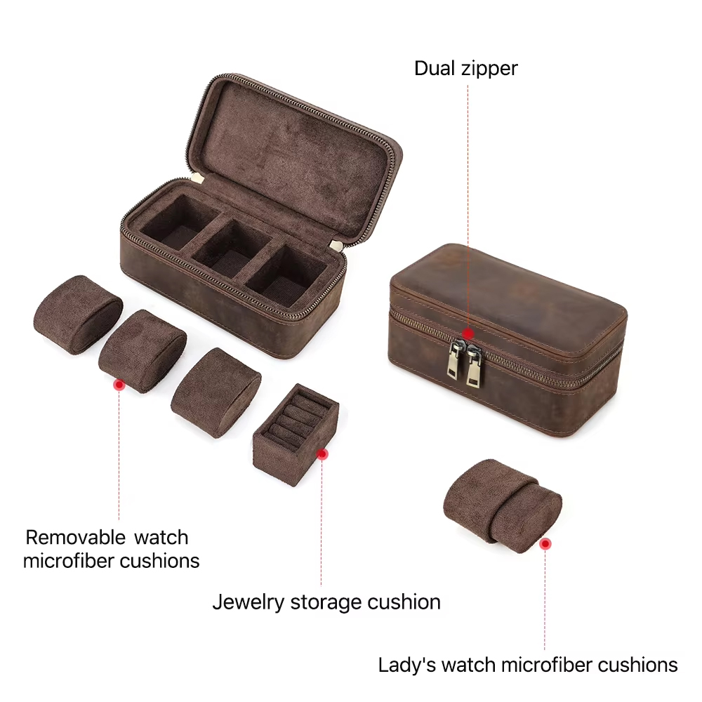 10/8/3/2 グリッド高級本革時計ケースジュエリーオーガ - Luxury Watch Travel Case のレビューと価格