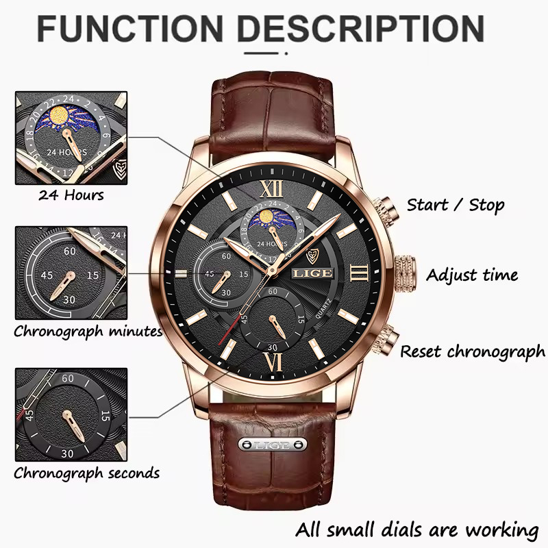 メンズ腕時計 LIGE トップブランドの高級メンズ腕時計男性 - Luxury Watch Holder For Men のレビューと価格